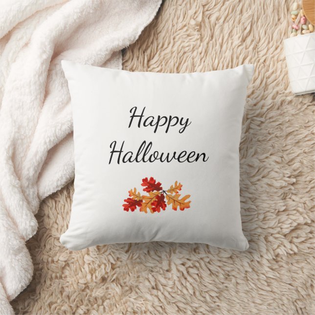 Elegante Halloween Fall Foliage Red Orange Blätter Kissen (Decke)