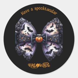 Elegante Halloween-Grafik mit Schleife + Text (edi Runder Aufkleber
