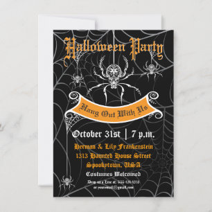 Elegante Halloween-Party-Einladung der Spinne Einladung