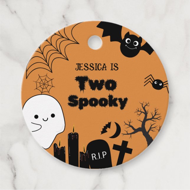 Elegante Halloween-Party Geschenkanhänger (Vorderseite)