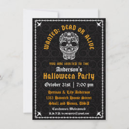 Elegante Halloween-Schädeleinladung Einladung