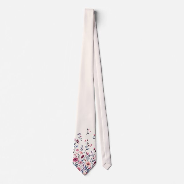 Elegante Halstuch mit Blumenmuster Krawatte (Vorderseite)