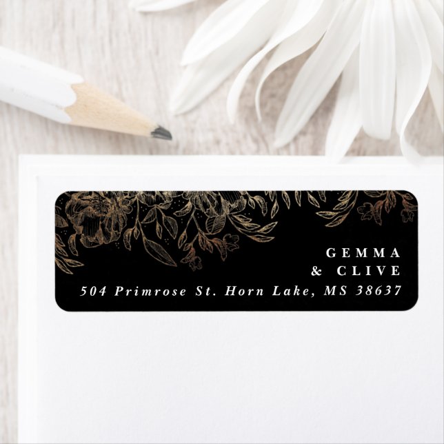 Elegante Hand Drawn Botanical Wedding Address (Insitu)