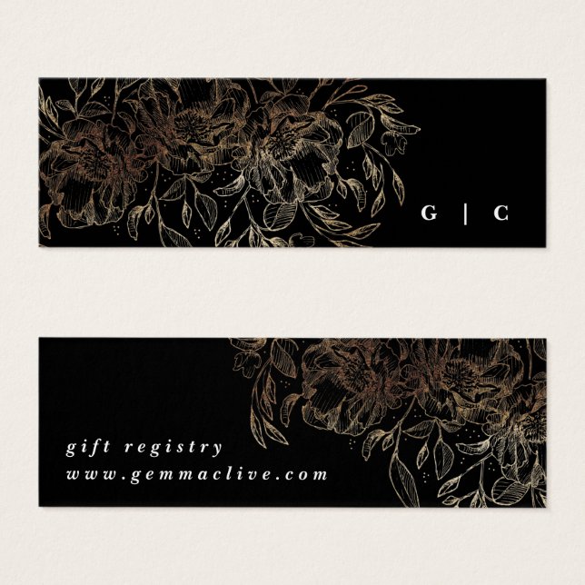 Elegante Hand Drawn Botanical Wedding Gift Registr (Vorne & Hinten)