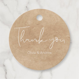 Elegante Hand Drawn Kraft Danke Ihnen für Tags Geschenkanhänger