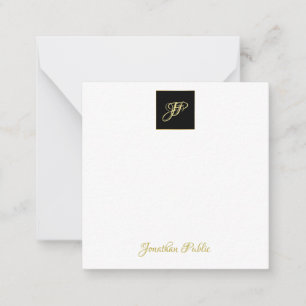 Elegante Hand Gold Text Monogram Personalisiert Mitteilungskarte