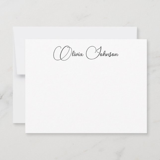Elegante Hand Letted Script Note Card Mitteilungskarte (Vorderseite)