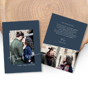 Elegante Hand-Letter-Dankeschön-Karte Dankeskarte