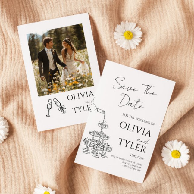 Elegante Hand Zeichnend Hochzeit Einladung (Von Creator hochgeladen)