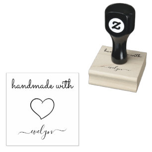Elegante Handarbeit mit Liebe von Name Gummistempel