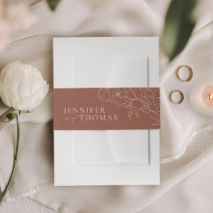 Elegante handgearbeitete Terrakotta Hochzeit Einladungsbanderole