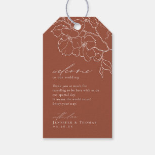 Elegante handgearbeitete Terrakotta Hochzeit Geschenkanhänger
