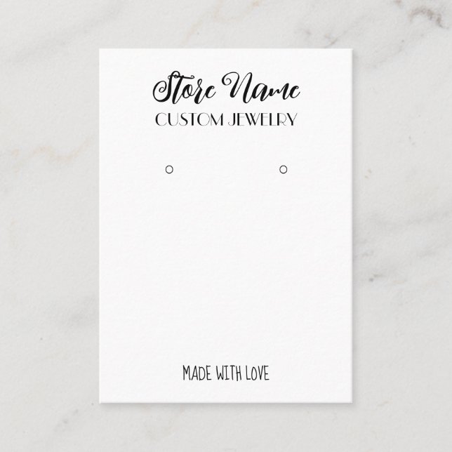 Elegante handgefertigte Ohrmarkierung Visitenkarte (Vorderseite)