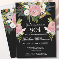 *Elegante handgemalte florale 80. Geburtstagsfeier