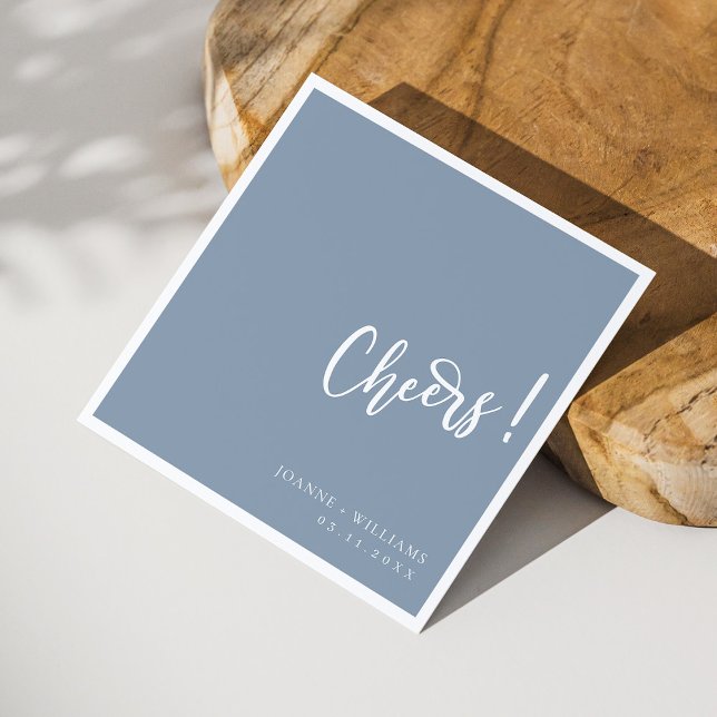 Elegante handgeschriebene Cheers Wedding Napkins Serviette (Personalized Elegant Hand-Lettered Cheers Wedding Napkins)