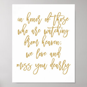 Elegante handgeschriebene Hochzeit Vermisste Angeh Poster