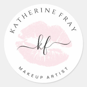 Elegante handgeschriebene Schrift Kalligrafie Rosa Runder Aufkleber