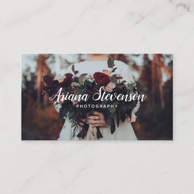 Elegante, handgeschriebene Skriptfotografie schlic Visitenkarte (Vorderseite)