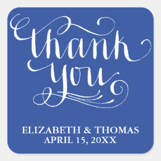 ELEGANTE HANDGESCHRIEBENE THANK YOU-STICKER QUADRATISCHER AUFKLEBER