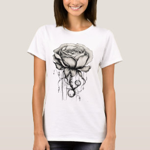 Elegante, handGezeichnet Rose Illustration T-Shirt