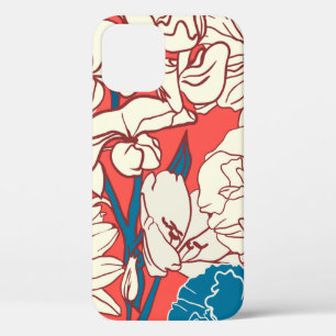 Elegante handgezeichnete Blumenmuster, Gartengarte Case-Mate iPhone Hülle