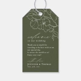 Elegante handgezeichnete Blütensafari Geschenkanhänger