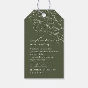 Elegante handgezeichnete Blütensafari Geschenkanhänger