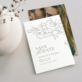 Elegante handgezeichnete Blütensafari Save The Date