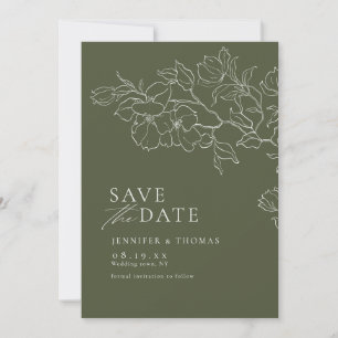Elegante handgezeichnete Blütensafari Save The Date