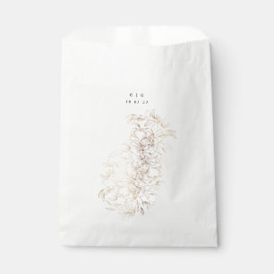 Elegante handgezeichnete Botanische Monogramm-Hoch Geschenktütchen