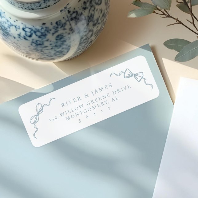 Elegante handgezeichnete Bow & Bowties Vintage Hoc (Elegant Hand Drawn Bow & Bowties Vintage Wedding Label)