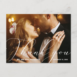 Elegante handkalligraphische Fotos Hochzeit Vielen Postkarte