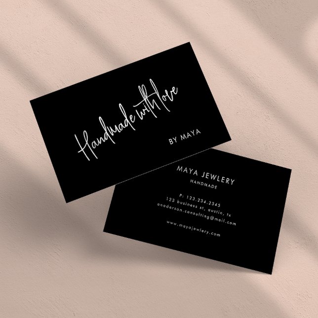 Elegante Handmade mit Liebe Business Card Visitenkarte (Von Creator hochgeladen)