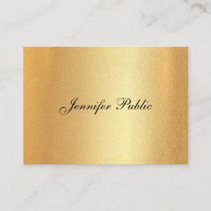 Elegante Handschrift Kalligraphie Imitate Gold Sch Visitenkarte