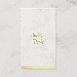 Elegante Handschrift Name Gold Marmor Moderne Visitenkarte