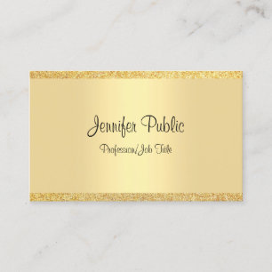 Elegante Handschrift Schrift Gold Glitter Vorlage Visitenkarte