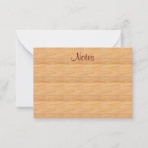 Elegante Handschrift Text Brown Wood Look Template Mitteilungskarte