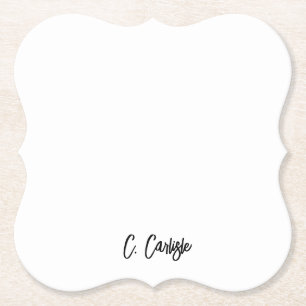 Elegante handschriftliche moderne Schrift personal Untersetzer