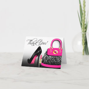 Elegante Handtasche Dankeschön Notizkarte Dankeskarte