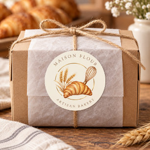 Elegante Handwerksbäckerei Runder Aufkleber