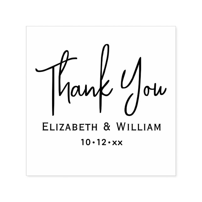 Elegante Handwriting Wedding Typografy Vielen Dank Permastempel (Design)