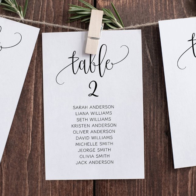 Elegante Hanging Seating Chart Card Karte (Von Creator hochgeladen)