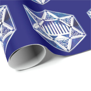Elegante Hanukkah-Menora im Stern Davids Geschenkpapier