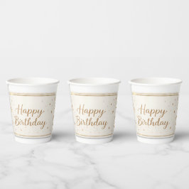 Elegante Happy Birthday Papiertassen – Minimal Par Pappbecher