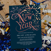 Elegante Happy New Year Gold Foil