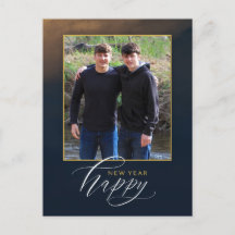 Elegante Happy New Year Postcard - 1 Foto