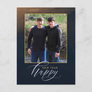 Elegante Happy New Year Postcard - 1 Foto Postkarte