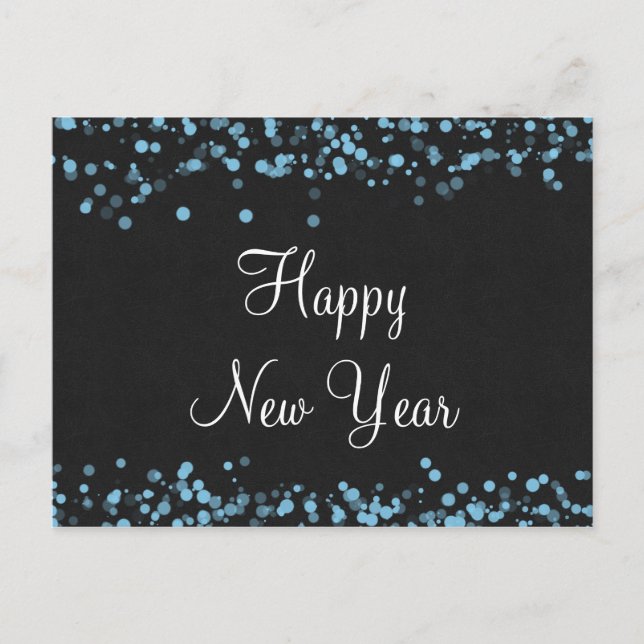 Elegante Happy New Year Postcard Feiertagspostkarte (Vorderseite)