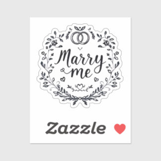 Elegante Heart Wedding Sticker 💍 "Marry Me" 👰