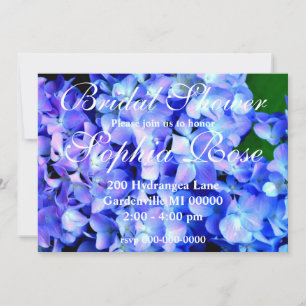 Elegante hell-lila-blaue-magenta-farbene Hortensie Einladung
